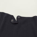 LIVIANA CONTI サイズ44 ニット 五分袖 ワンピース ネイビー レディース リビアナコンティ【中古】6-0514S♪