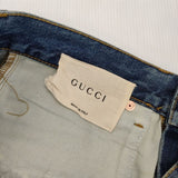 GUCCI ペイント加工 ペンキ ダメージ加工デニム ケリングジャパン サイズ30 デニムパンツ ブルー メンズ グッチ【中古】6-0711G∞