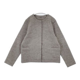 evam eva E163K122 press wool JK プレスウール サイズ1 ノーカラージャケット グレー レディース エヴァムエヴァ【中古】6-1004T∞