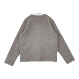 evam eva E163K122 press wool JK プレスウール サイズ1 ノーカラージャケット グレー レディース エヴァムエヴァ【中古】6-1004T∞