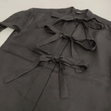 JOURNAL STANDARD LUXE シアーサテンリボンブラウス 定価19800円 シャツ 26SS ブラック レディース ジャーナルスタンダード ラックス【中古】6-0505M♪