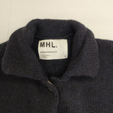 MHL. 595-264274 ウール 襟付き ニット カーディガン ネイビー レディース エムエイチエル【中古】6-1004T∞