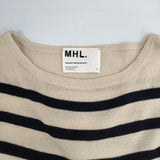 MHL. 595-263279 ウール ボーダー セーター ニット ベージュ ネイビー レディース エムエイチエル【中古】6-1004T∞