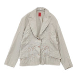 Haat ISSEY MIYAKE 刺し子 コットンカシミヤ サイズ3 テーラードジャケット ライトベージュ レディース ハートイッセイミヤケ【中古】6-0728M△