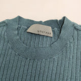 uncrave リブニット コットン混 長袖 ニット グリーン レディース アンクレイヴ【中古】6-0905T◎