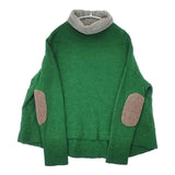 45R/45rpm マリンクラフトTURTLENECK 定価37400円 エルボーパッチ ウール セーター ニット グリーン レディース フォーティーファイブアールピーエム【中古】6-1004T∞