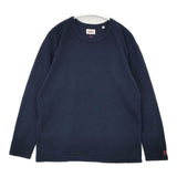 HOLLYWOOD RANCH MARKET HRM 1 S H刺繍 コットンストレッチ 長袖Ｔシャツ カットソー ロンＴ ネイビー レディース ハリウッドランチマーケット【中古】6-0723M∞