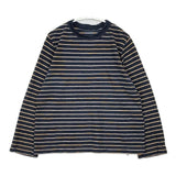 45R/45rpm マリンボーダー天竺の四角Tシャツ（インディゴ）定価17600円 サイズ4 長袖Ｔシャツ カットソー ロンＴ ネイビー レディース フォーティーファイブアールピーエム【中古】6-0723M∞
