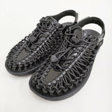 KEEN UNEEK LEA PERSEID BLACK ユニーク レザー 23.5cm 定価19800円 1032097 スニーカー ブラック レディース キーン【中古】6-0501S♪