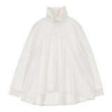 Midi-umi ハイネックフレアプルオーバー オーバーサイズ 長袖Ｔシャツ カットソー ロンＴ 25AW ホワイト レディース ミディウミ【中古】6-0723M∞