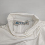 Midi-umi ハイネックフレアプルオーバー オーバーサイズ 長袖Ｔシャツ カットソー ロンＴ 25AW ホワイト レディース ミディウミ【中古】6-0723M∞