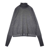 mochi long sleeve turtle knit ロングスリーブタートルニット 定価15400円 ウール セーター ニット グレー レディース モチ【中古】6-1004T∞