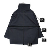 Midi-umi 7分袖ハイネックプルオーバー 定価10780円 日本製 コットン Ｔシャツ カットソー ブラック レディース ミディウミ【中古】6-0728M△