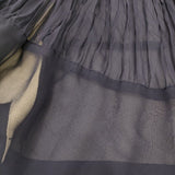 tricot COMME des GARCONS プリーツ チャイナボタン シアーブラウス ノーカラージャケット AD2014 ネイビー レディース トリココムデギャルソン【中古】6-0619M♪