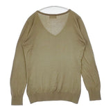 MARGARET HOWELL/JOHN SMEDLEY Vネック コットン イギリス製 578-163206 セーター ニット カーキ レディース マーガレットハウエル/ジョンスメドレー【中古】6-0723M∞