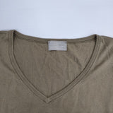 MARGARET HOWELL/JOHN SMEDLEY Vネック コットン イギリス製 578-163206 セーター ニット カーキ レディース マーガレットハウエル/ジョンスメドレー【中古】6-0723M∞