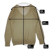 MARGARET HOWELL/JOHN SMEDLEY Vネック コットン イギリス製 578-163206 セーター ニット カーキ レディース マーガレットハウエル/ジョンスメドレー【中古】6-0723M∞