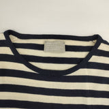 MARGARET HOWELL/JOHN SMEDLEY 578-163902 ボーダー イギリス製 セーター ニット ベージュ ネイビー レディース マーガレットハウエル/ジョンスメドレー【中古】6-1004T∞