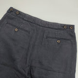 MARGARET HOWELL 578-143106 リネン 日本製 サイズ2 クロップドパンツ ネイビー レディース マーガレットハウエル【中古】6-0728M△