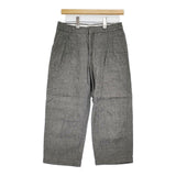 MARGARET HOWELL 578-143107 サイズ2 リネン タック クロップドパンツ グレー レディース マーガレットハウエル【中古】6-0721M♪