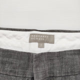 MARGARET HOWELL 578-143107 サイズ2 リネン タック クロップドパンツ グレー レディース マーガレットハウエル【中古】6-0721M♪