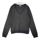 MARGARET HOWELL カシミヤウールシルク Vネック セーター ニット チャコールグレー レディース マーガレットハウエル【中古】6-1004T∞
