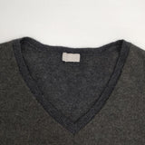 MARGARET HOWELL カシミヤウールシルク Vネック セーター ニット チャコールグレー レディース マーガレットハウエル【中古】6-1004T∞