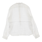 MARGARET HOWELL 578-153848 アイリッシュリネン バンドカラー プルオーバー サイズ3 長袖シャツ ホワイト レディース マーガレットハウエル【中古】6-0609M△
