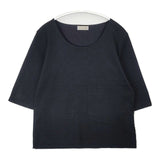MARGARET HOWELL 578-269405 五分袖 コットン Ｔシャツ カットソー ブラック レディース マーガレットハウエル【中古】6-0702S∞