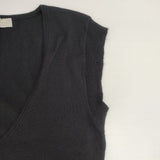 MARGARET HOWELL コットンアンゴラ ノースリーブニット ベスト ブラック レディース マーガレットハウエル【中古】6-1004T∞