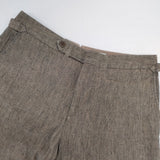 MARGARET HOWELL リネン グレンチェック ワイド 日本製 サイズ2 パンツ ブラウン レディース マーガレットハウエル【中古】6-0728M△