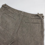 MARGARET HOWELL リネン グレンチェック ワイド 日本製 サイズ2 パンツ ブラウン レディース マーガレットハウエル【中古】6-0728M△