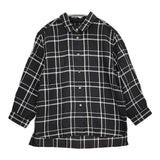 MARGARET HOWELL SUPERFINE LINEN SHIRT 578-7153032 定価26400円 リネン 長袖シャツ ブラック ホワイト レディース マーガレットハウエル【中古】6-0717M♪