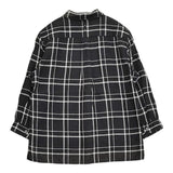 MARGARET HOWELL SUPERFINE LINEN SHIRT 578-7153032 定価26400円 リネン 長袖シャツ ブラック ホワイト レディース マーガレットハウエル【中古】6-0717M♪