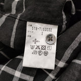 MARGARET HOWELL SUPERFINE LINEN SHIRT 578-7153032 定価26400円 リネン 長袖シャツ ブラック ホワイト レディース マーガレットハウエル【中古】6-0717M♪