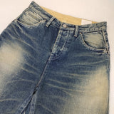 mina perhonen always ロールアップデニム 34 定価41800円 dn4365D ダメージ加工 デニムパンツ ブルー レディース ミナペルホネン【中古】6-0619G♪