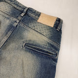 mina perhonen always ロールアップデニム 34 定価41800円 dn4365D ダメージ加工 デニムパンツ ブルー レディース ミナペルホネン【中古】6-0619G♪