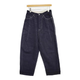 mina perhonen always newテーパードデニム サイズ34 定価35200円 dn4537D デニムパンツ ネイビー レディース ミナペルホネン【中古】6-0619G♪