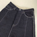 mina perhonen always newテーパードデニム サイズ34 定価35200円 dn4537D デニムパンツ ネイビー レディース ミナペルホネン【中古】6-0619G♪