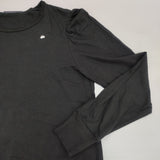 mina perhonen abs8765 summer trip コットン パフスリーブ 日本製 サイズ38 長袖Ｔシャツ カットソー ロンＴ 23SS ブラック レディース ミナペルホネン【中古】6-0728M△