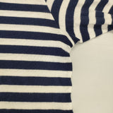 PLAY COMME des GARCONS ハートワッペン ボーダー L 長袖Ｔシャツ カットソー ロンＴ AD2022 ネイビー ホワイト レディース プレイコムデギャルソン【中古】6-0723M∞