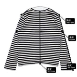 PLAY COMME des GARCONS ハートワッペン ボーダー L 長袖Ｔシャツ カットソー ロンＴ AD2016 ブラック ホワイト レディース プレイコムデギャルソン【中古】6-0723M∞