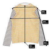 PLAY COMME des GARCONS ハートワッペン ボーダー L 長袖Ｔシャツ カットソー ロンＴ AD2022 イエロー ホワイト レディース プレイコムデギャルソン【中古】6-0723M∞