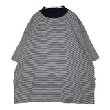 BEAMS BOY リブ ビッグ モックネック Tシャツ ボーダー 半袖Ｔシャツ カットソー ブラック ホワイト レディース ビームスボーイ【中古】6-0702S∞