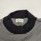 BEAMS BOY リブ ビッグ モックネック Tシャツ ボーダー 半袖Ｔシャツ カットソー ブラック ホワイト レディース ビームスボーイ【中古】6-0702S∞