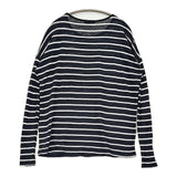 VINCE. リネンボーダーポケットTシャツ サイズXS 923-66239 長袖Ｔシャツ カットソー ロンＴ ネイビー ホワイト レディース ヴィンス【中古】6-0721M♪