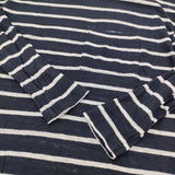 VINCE. リネンボーダーポケットTシャツ サイズXS 923-66239 長袖Ｔシャツ カットソー ロンＴ ネイビー ホワイト レディース ヴィンス【中古】6-0721M♪