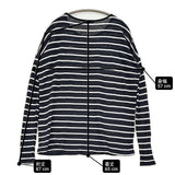 VINCE. リネンボーダーポケットTシャツ サイズXS 923-66239 長袖Ｔシャツ カットソー ロンＴ ネイビー ホワイト レディース ヴィンス【中古】6-0721M♪