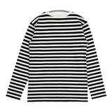 agnes b. ボーダー コットン サイズ1 長袖Ｔシャツ カットソー ロンＴ ホワイト ブラック レディース アニエスベー【中古】6-0720M∞