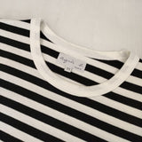 agnes b. ボーダー コットン サイズ1 長袖Ｔシャツ カットソー ロンＴ ホワイト ブラック レディース アニエスベー【中古】6-0720M∞